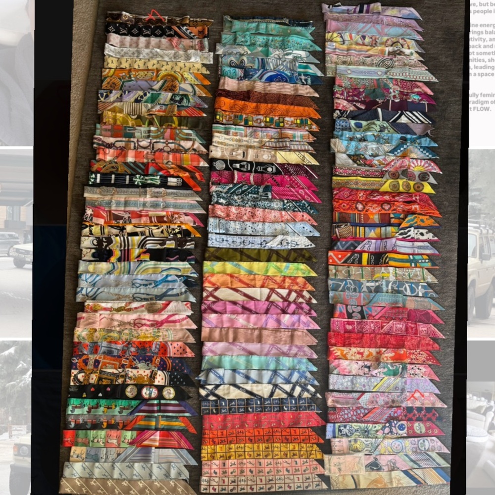 Hermes Colorful Silk Twilly Scarves Collection